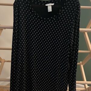 H&M Navy Blue Blouse with White Dots